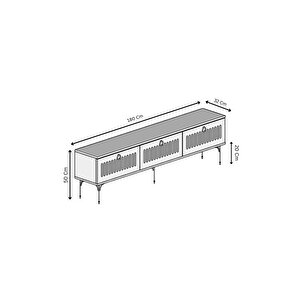 Andromeda Si̇lver Seri̇si̇ 180 Cm 3 Kapaklı Mdf Tv Üni̇tesi̇ 180 X 50 X 32 Cm