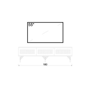 Andromeda Si̇lver Seri̇si̇ 180 Cm 3 Kapaklı Mdf Tv Üni̇tesi̇ 180 X 50 X 32 Cm