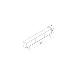 Spi̇ca Safi̇r Meşe Rengi̇ Mdf 3 Kapakli Ahşap Ayakli 200 Cm Tv Üni̇tesi̇