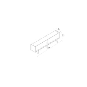 Ri̇gel Gri̇ Mdf 2 Kapakli (düşme Kapak) Ahşap Ayakli 180 Cm Country Tv Üni̇tesi̇
