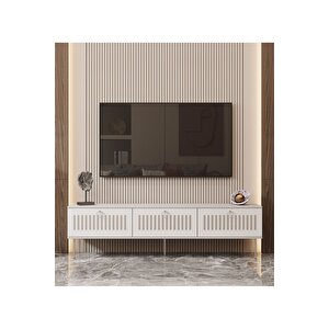 Andromeda Si̇lver Seri̇si̇ 200 Cm 3 Kapaklı Mdf Tv Üni̇tesi̇ 200 X 50 X 32 Cm