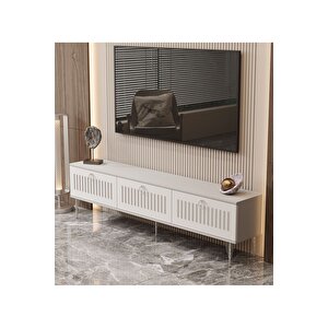 Andromeda Si̇lver Seri̇si̇ 200 Cm 3 Kapaklı Mdf Tv Üni̇tesi̇ 200 X 50 X 32 Cm