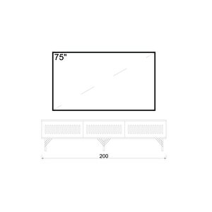 Andromeda Si̇lver Seri̇si̇ 200 Cm 3 Kapaklı Mdf Tv Üni̇tesi̇ 200 X 50 X 32 Cm