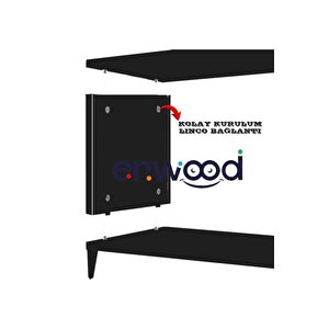 Ri̇gel Country Si̇yah Mdf 2 Kapakli (düşme Kapak) Ahşap Ayakli 160 Cm Tv Üni̇tesi̇