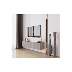 Capella Kumtaşı Rengi Mdf 3 Kapaklı Duvara Monte 140 Cm Tv Ünitesi
