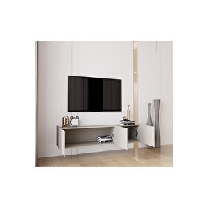 Capella Kumtaşı Rengi Mdf 3 Kapaklı Duvara Monte 140 Cm Tv Ünitesi