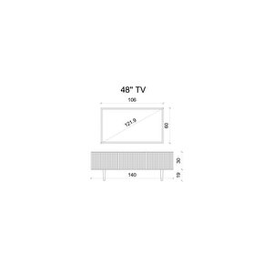 Capella Kumtaşı Rengi Mdf 3 Kapaklı Duvara Monte 140 Cm Tv Ünitesi