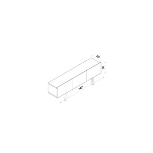 Capella Kumtaşı Rengi Mdf 3 Kapaklı Duvara Monte 140 Cm Tv Ünitesi