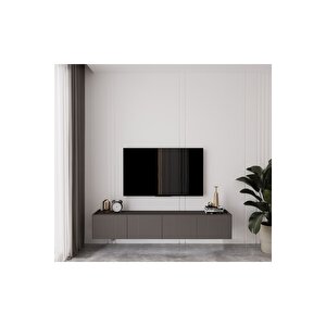 Capella Gri Mdf Country 4 Kapaklı Duvara Monte 160 Cm Tv Ünitesi