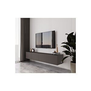 Capella Gri Mdf Country 4 Kapaklı Duvara Monte 160 Cm Tv Ünitesi