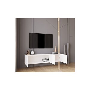 Capella Beyaz Country Mdf 3 Kapaklı Duvara Monte 140 Cm Tv Ünitesi