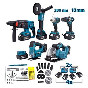 Yedi̇li̇ Set Mk350 (powerbank&led+ Ş.hilti+ş.spiral+s.sıkma+13mm Ç.mandren+ş.dekupaj+sunta Kesme)