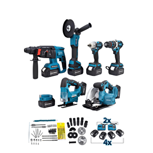 Germany Pro Yedi̇li̇ Set Powerbank&led+ Ş.hilti+ş.spral+s.sıkma+13mm Ç.mandren+ş.dekupaj+sunta