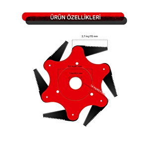 Özel 6 Bıçaklı 6t Manganeseli Çelik Çim Biçme Tırpan Ucu Aparat Bıçağı