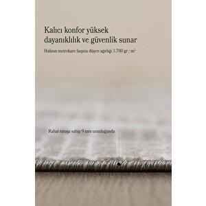Modern Tasarımlı Pamuk Tabanlı Dalga Desenli Saçaklı Turuncu Renkli Halı