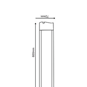 Hl-4201 2 Adet 20 Watt 60 Cm Yatay Bant Armatür - 2'li Paket Bant Armatür Beyaz