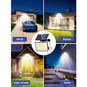 Hl-5177 268 Ledli Solar Projektör 60w Güneş Enerjili Hareket Sensörlü Led Projektör - Beyaz Işık