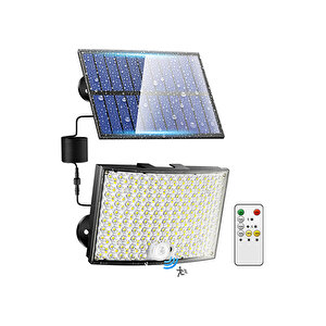 Hl-5177 268 Ledli Solar Projektör 60w Güneş Enerjili Hareket Sensörlü Led Projektör - Beyaz Işık