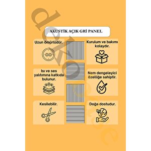 Açık Gri Renk 40x40cm Yeni Nesil Akustik Duvar Paneli