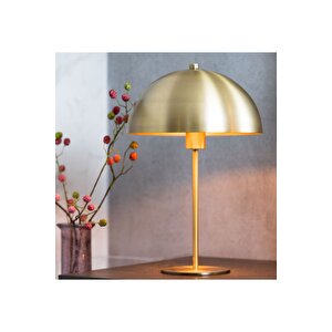 Modern Tasarım Mars Abajur Dekoratif Şık Masa Lambası Eskitme Gold Sarı Metal Gövde
