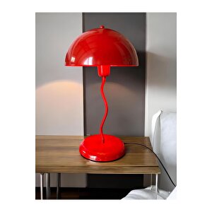 Modern Tasarım Mars Zigzag Abajur Masa Lambası Metal Gövde Red Kırmızı