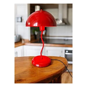 Modern Tasarım Mars Zigzag Abajur Masa Lambası Metal Gövde Red Kırmızı