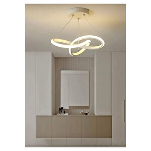 Modern Plafonyer Power Led Avize Beyaz Gövde 6500k Buz Beyazı Işık