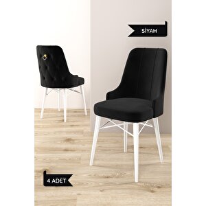 Arven Serisi 80x132 Açılabilir Mdf Beyaz Mutfak Masa Takımı 4 Sandalye
