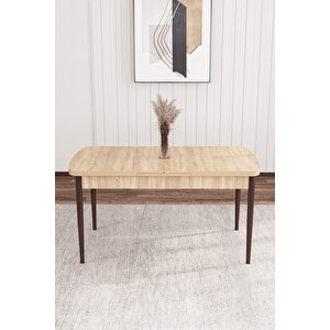 Arven Serisi 80x132 Açılabilir Mdf Atlantik Çam Mutfak Masa Takımı 4 Sandalye Antrasit