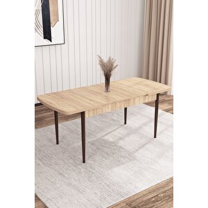 Arven Serisi 80x132 Açılabilir Mdf Atlantik Çam Mutfak Masa Takımı 4 Sandalye Gri
