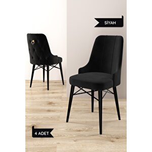 Arven Serisi 80x132 Açılabilir Mdf Siyah Mermer Desen Mutfak Masa Takımı 4 Sandalye