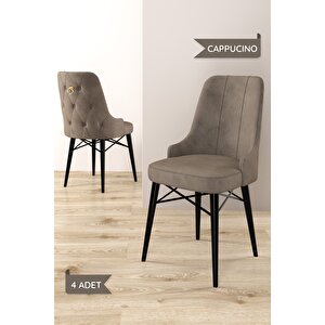 Arven Serisi 80x132 Açılabilir Mdf Siyah Mermer Desen Mutfak Masa Takımı 4 Sandalye