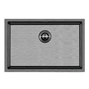 Crauf Stella 4454 Pvd Füme Siyah 50x40 El Yapımı Paslanmaz Çelik Mutfak Eviyesi