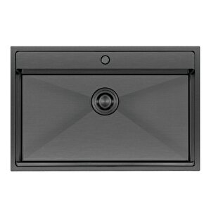 Crauf Poli 6303 Pvd Füme Tek Gözlü 51x78 Cm Paslanmaz Çelik Mutfak Eviyesi