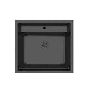 Crauf Poli 6301 Pvd Füme Tek Gözlü 51x58 Cm Paslanmaz Çelik Mutfak Eviyesi