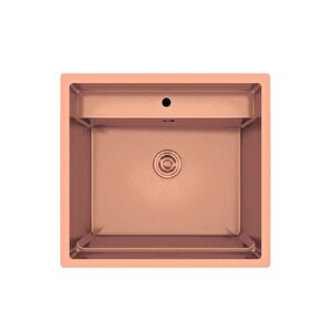Crauf Poli 6301 Pvd Bakır Tek Gözlü 51x58 Cm Paslanmaz Çelik Mutfak Eviyesi