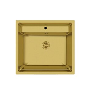 Crauf Poli 6301 Pvd Altın Tek Gözlü 51x58 Cm Paslanmaz Çelik Mutfak Eviyesi