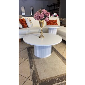 Most Bohem Orta Sehpa Beyaz 2'li Set %100 Ahşap 85 Cm. Çap (evi̇ni̇ze Tesli̇m)