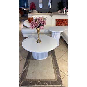 Most Bohem Orta Sehpa Beyaz 2'li Set %100 Ahşap 85 Cm. Çap (evi̇ni̇ze Tesli̇m)