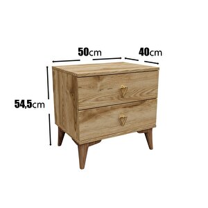 Simple 2 Çekmeceli Komodin Smp5002 Ceviz