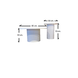 Most Bohem Orta Sehpa Siyah-ceviz 2'li Set %100 Ahşap 85 Cm. Çap (evi̇ni̇ze Tesli̇m) Ceviz-Siyah
