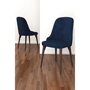 Adel Serisi 90x90 Atlantik Çam Mdf Mutfak Masa Takımı 4 Adet Sandalye Lacivert