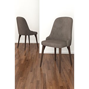 Adel Serisi 90x90 Atlantik Çam Mdf Mutfak Masa Takımı 4 Adet Sandalye Cappuccino