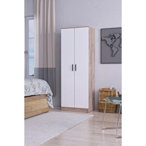 Abete-2 Kapılı Gardırop / Atlantik Çam-beyaz