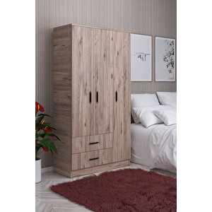 Abete-3 Kapılı 2 Çekmeceli Atlantik Çam Gardırop/170x90x37