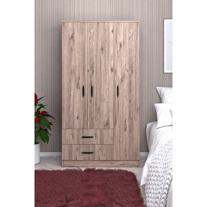Abete-3 Kapılı 2 Çekmeceli Atlantik Çam Gardırop/170x90x37