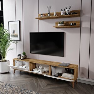 Simple Modern 180 Cm Smp18033 Tv Ünitesi 2 Raflı Eekru Ceviz