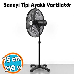 Sanayi Tipi Ayaklı Vantilatör 75 Cm 210w Sessiz Geniş Alanlara Uygun Endüstriyel Güçlü Fan