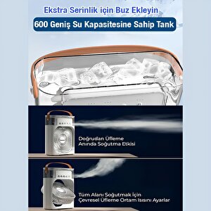 Vantilatör Masaüstü Kablolu Süper Sessiz Fan Su Püskürtmeli Mini El Hava Serinletici Nemlendirici