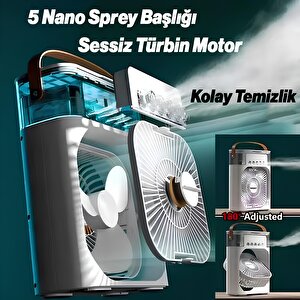 Vantilatör Masaüstü Kablolu Süper Sessiz Fan Su Püskürtmeli Mini El Hava Serinletici Nemlendirici